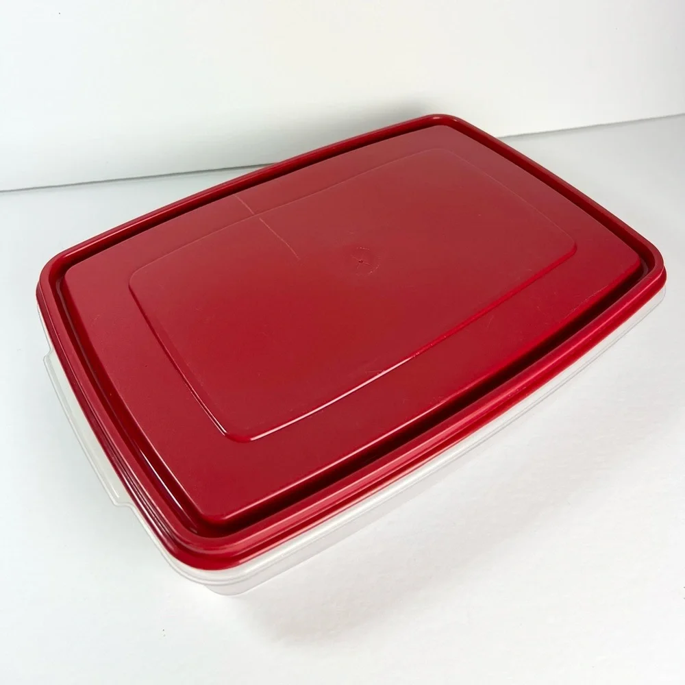Vintage‎ Rubbermaid Servin Saver Deviled Egg Container red lid
